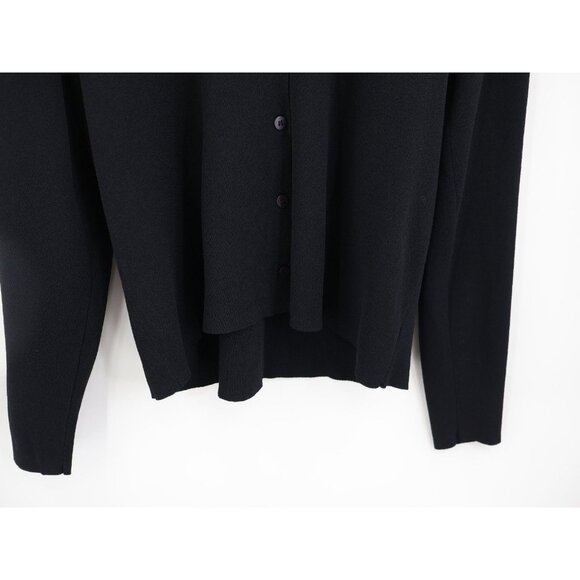 Eileen Fisher Black Cardigan Sweater Women’s Size M Minimalist Stretchy V-Neck - Picture 5 of 11